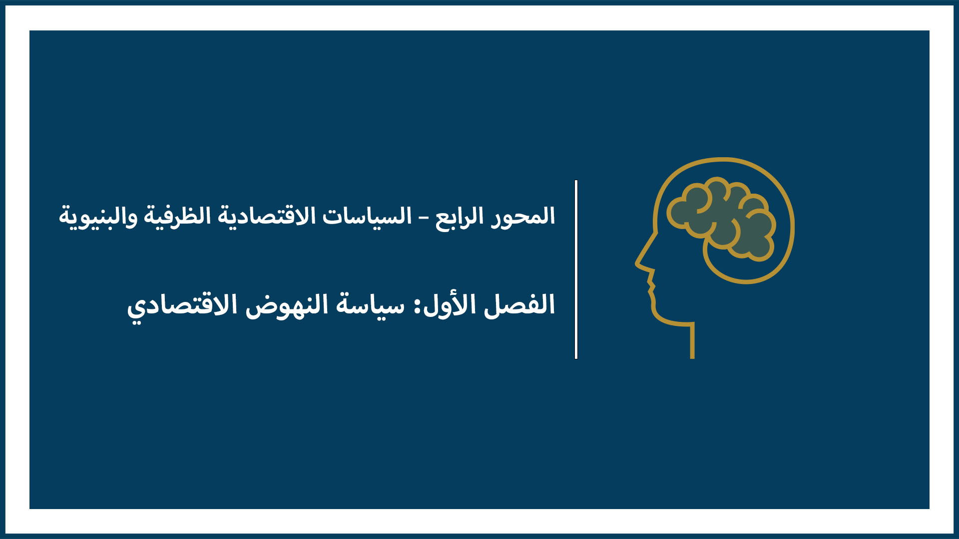 المحور الرابع – السياسات الاقتصادية الظرفية والبنيوية (الفصل الأول: سياسة النهوض الاقتصادي)